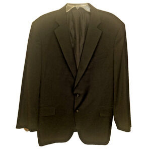 Stafford Travel Classic Fit Blazer Mens 48R Black Wool Blend Jacket Stretch